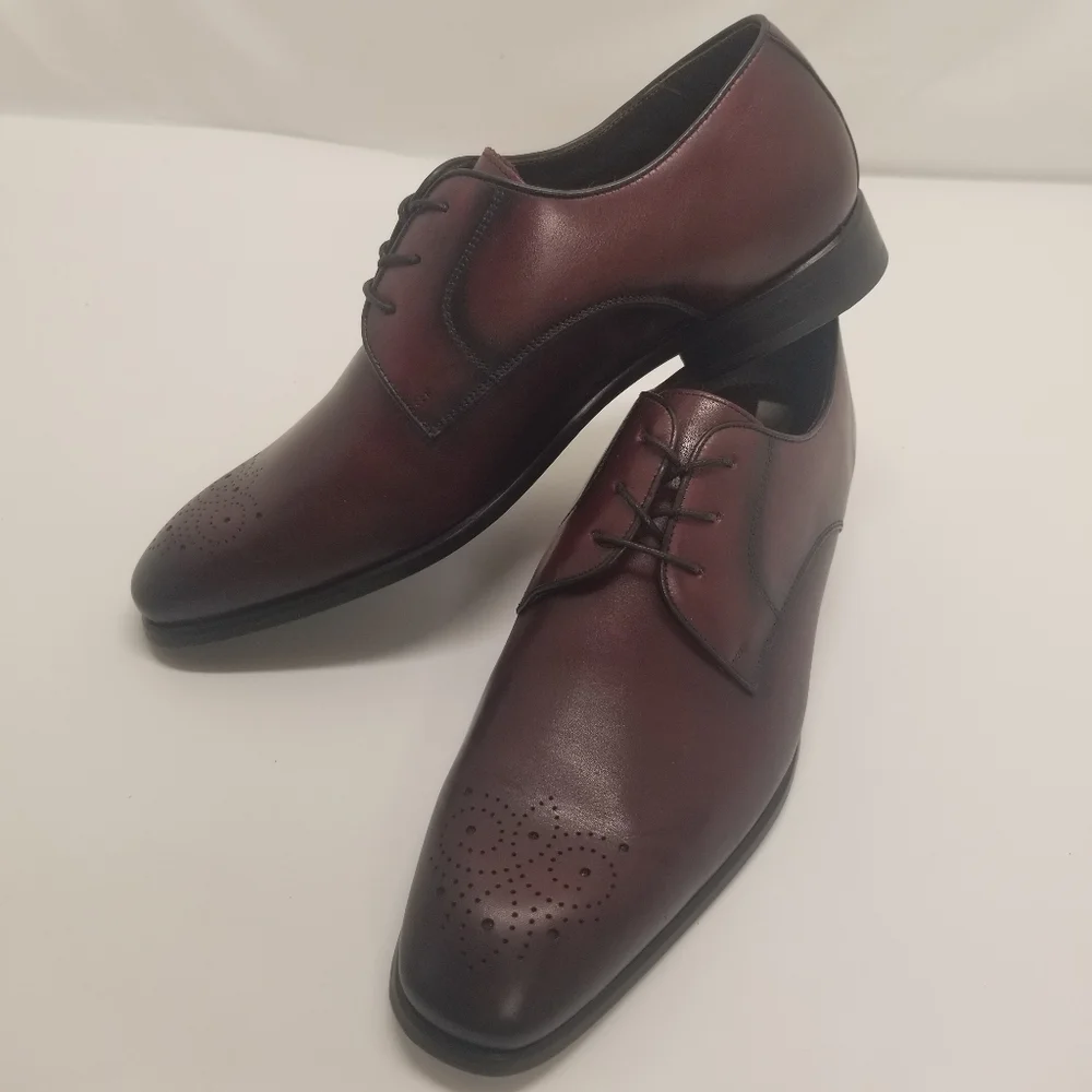 Joseph Abbound Locarno Mens Size 11D Red Wine Burgundy Leather Oxford Lace Up